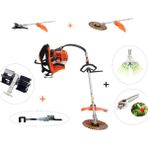 Mitsuyama Japon Sırt Tırpan + Toprak Çapalama + Dal Budama + Tırnaklı - Kancalı Zeytin Silkeleme Aparatı Set 63CC 5,7 Hp