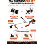 Mitsuyama Japon Yan Tırpan + Çift Toprak Çapalama + Çit Kesme Aparatı 63CC 5,7 Hp