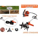 Mitsuyama MİTSUYAMA3 Japon Sırt Tırpan Toprak Çapalama Makinesi + 2 Adet Çapa Aparatı