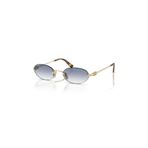 Miu Miu A54S ZVN80O 51 Oval Gold Metal Kadın Güneş Gözlüğü