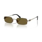 MIU MIU B50S 26C09Z 52 Unisex Dikdörtgen Mat Gold Metal Güneş Gözlüğü