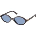 Miu Miu Kadın Güneş Gözlüğü 50 mm Oval Çerçeve Asetat Siyah Mavi Cam UV 400 Koruma - 01-Siyah