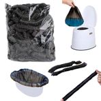 MIUPOO Bebek lazımlık torbası, taşınabilir seyahat lazımlığı, sandalye çantaları, evrensel, küçük çocuk lazımlığı antrenmanı, tuvalet oturağı, tek kullanımlık temizlik torbası, 100 adet, siyah.