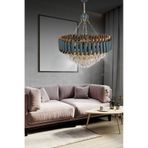 Miva 55x55 Cm'lik Kristal Taşlı Gold-siyah Lüks Avize - Yatak Odası - Salon - Mutfak - Hol Altın