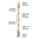 Mivra Pets Papağan Stres İpi 80 cm 10mm Kalın Jüt Halat Tırmanma Oyuncağı Karabinalı Doğal Kuş Oyuncağı