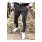MİX CLOTHES Erkek Italyan Kesim Ekose Kumaş Pantolon