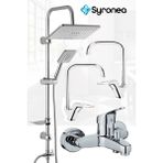 Mix Krom 3 Parça Banyo Mutfak Evye Lavabo Batarya Musluk Seti Duş Bataryası Evye Musluk
