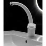 Mix Kuğu Sıcak Soğuk Çift Su Girişli Mutfak ve Lavabo Musluğu Bataryası - Beyaz
