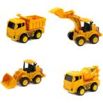 Mix Oyuncak Oyuncak Inşaat Seti Mini Kamyon Mikser Kepçe Ekskavatör 4'lü Set - Renkli