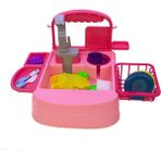 Mix Oyuncak Oyuncak Mutfak Lavabo Süper Modern Mutfak Sulu Çalışan Set Pembe - Açık Pembe