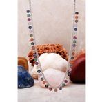 Mix Taşlı Rodyumlu Gümüş Choker Kolye 7222
