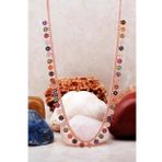 Mix Taşlı Rose Gümüş Choker Kolye 7221