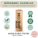 MixBall Roll 50 Adet Yeni Nesil Kağıt Filtre Hazır Dürülmüş Zıvana Sigara Ağızlığı - Siyah - Kahverengi