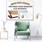 mixefor 1500 Parça Puzzle Çerçevesi Renk Beyaz 85CM x 60CM - 85 x 60 cm