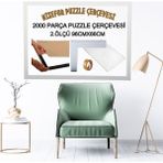 mixefor 2000 Parça Puzzle Çerçevesi 2.ölçü 96CM x 66CM - Beyaz