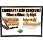 MİXEFOR Boş Çerçeve - 35CM x 50CM Iç Ölçü -Renk SİYAH -Arka Yüzey 3mm Mdf- Ön yüzey Kırılmaz parlama yapmayan Antireflektif - Siyah