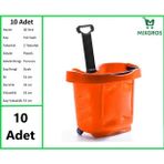 Mixgros Tekerlekli Plastik Market Alışveriş El Sepeti 40 Litre Turuncu 10 Adet