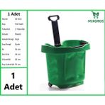 Mixgros Tekerlekli Plastik Market Alışveriş El Sepeti 40 Litre Yeşil 1 Adet