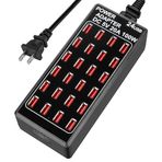 MIXILIN 24 Portlu 100W (20 A) USB Şarj İstasyonu, Ev Tipi Masaüstü USB Hızlı Şarj Cihazı, Oteller, Okullar, Mağazalar, Alışveriş merkezleri ve Seyahat için Çoklu USB Masaüstü Şarj Cihazı