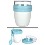 Mixmego Müsli Kabı 650 ml Yoğurt Yulaf Saklama Kabı Beslenme Kabı / Mavi