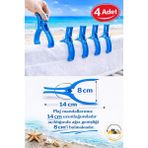 MixmioLife Havlu Mandalı 14CM Xxl Havlu Tutucu Mandal Güçlü Plastik Şezlong Klipsi - Mavi - Yetişkin