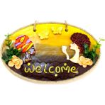 Mixperi Keyifli Kadınlar El Yapımı Welcome Yazılı Kapı Süsü - Sarı