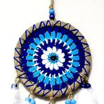 Mixperi Nazar Boncuğu Desenli Dream Catcher El Yapımı Kuş Tüylü Rüya Kapanı Duvar Süsü