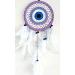 Mixperi Nazar Boncuğu Motifli Lila Rengi Dream Catcher Düş Kapanı Duvar Süsü