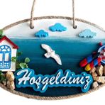 Mixperi Sahil Kasabası Hoşgeldiniz Yazılı El Yapımı Kapı Süsü