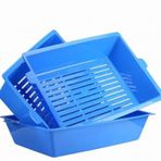 Mixpet 43x33x11 cm 3 Aşamalı Elekli Açık Kedi Tuvalet Kum Kabı