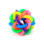 Mixpet 6 cm Renkli Zilli Örgü Kedi Köpek Oyun Topu