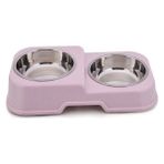 Mixpet Pembe Kedi Köpek Çelik Kaseli Mama ve Su Kabı