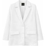 Mixray 4786 Kadın Oversize Kruvaze Blazer Ceket Beyaz