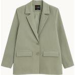Mixray 4786 Kadın Oversize Kruvaze Blazer Ceket Haki