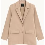 Mixray 4786 Kadın Oversize Kruvaze Blazer Ceket Toprak