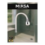 MİXSA Beyaz Spiralli Oynar Başlıklı Fonksiyonlu Mutfak Eviye Batarya Borusu