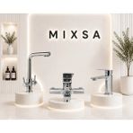 Mixsa Krom Lüx 3 Yollu Arıtmalı Batarya Lüx Kare Banyo Bataryası Premium Lavabo Bataryası 3'lü Set