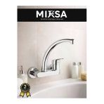 Mixsa Krom Yandan Aplik Kuğu Borulu Lavabo-Eviye Bataryası Çeşmesi Musluğu Çift Su Girişli