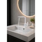 Mixsa Lüx Premium Beyaz Kare Lavabo Bataryası