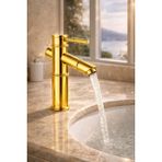 Mixsa Lüx Premium Gold Pirinç Bambu Lavabo Bataryası Çeşmesi Musluğu - Altın