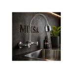 Mixsa Lüx Premium Klasik Duvardan Çevirmeli Mutfak Bataryası Çift Su Girişli Fonksiyonlu Başlıklı Batarya