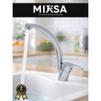 Mixsa Mix Kuğu Mutfak Eviye Bataryası Çeşmesi Musluğu Çift Su Girişli - Krom