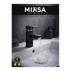 Mixsa Siyah Kare Sabit Banyo Lavabo Musluğu Bataryası