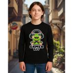 Mixxi Fashion Gamer Boy Oyuncu Erkek Baskılı Uzun Kollu Erkek Çocuk Tişört (4-13 Yaş) - Siyah - 10 - 11 Yaş