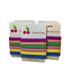 Miyamore Takı Twincherry Büyük 24 Adet Lastik Saç Tokası -Pastel Pastel
