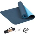 Miyang Tpe Pilates Yoga Minderi 6 Mm, Taşıma Çantalı Çift Renkli Yoga Matı Mavi