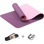Miyang Tpe Pilates Yoga Minderi 6 Mm, Taşıma Çantalı Çift Renkli Yoga Matı Mor