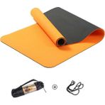 Miyang Tpe Pilates Yoga Minderi 6 Mm, Taşıma Çantalı Çift Renkli Yoga Matı Turuncu