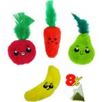 Miyav Çılgın Manav 4 Adet Peluş Kedi Oyuncak Seti 8 Adet Kedi Nanesi Paketi Dahil Peluş Kedi Oyuncakları - Çok Renkli