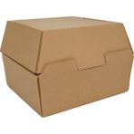 Miyo Ambalaj Tekli Oluklu Hamburger Kutusu 100'LÜ Paket | 13X13X10 cm - Kraft